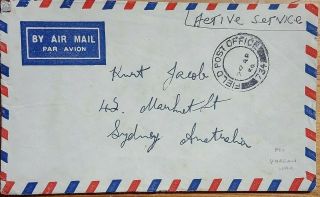 Korea Korean War 1954 Airmail Cover To Australia With 2 Types Field Post Cancels