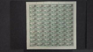 Ascension 1938 - 53 Kgvi 1d Black & Green Complete Sheet Of 60 Vf Unmounted