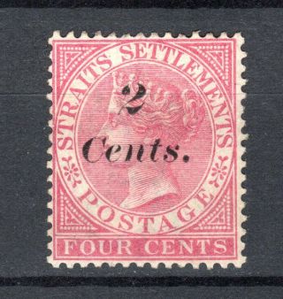 Malaya Singapore Straits Settlements 1883 Qv O/p 2c Sg 61 Mh Stamp Mounted
