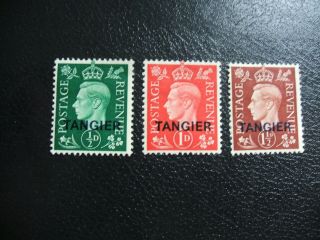 Tangier 1937 Scott 15 - 17 George Vi Overprinted " Tangier ".  Hinged Set Of 3.