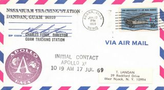 Apollo 11 Nasa Guam Tracking Station 7/17/69 Cancel 10c Air Mail Anniv.  Sc C74