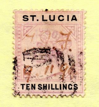Saint Lucia - Sg 52 Used/ 10 Shilling Qv - Lot 0915196