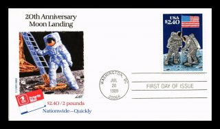 Dr Jim Stamps Us Moon Landing Anniversary Fdc Cover High Value Scott 2419
