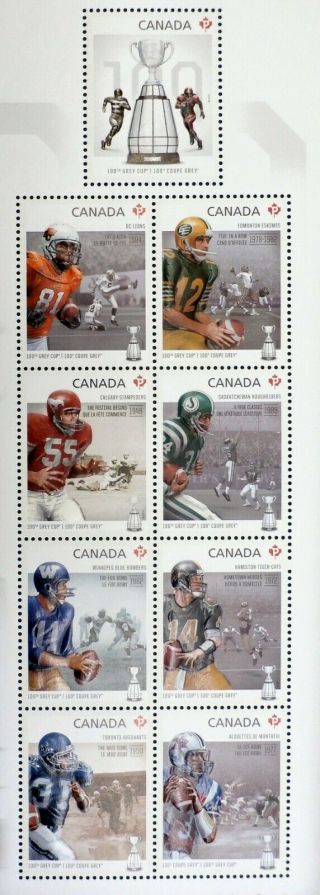 CANADA 2012: Canadian Football League,  Grey Cup Centenary,  Scott 2567 2