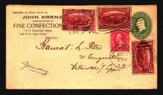 Us 1898 Uprated Stationery Cover To Germany - Z19199