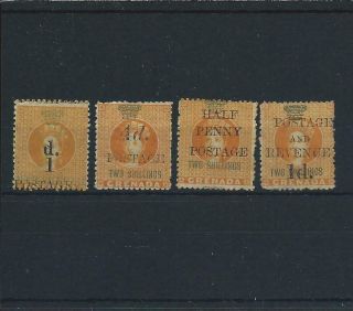 Grenada 1886 - 91 Four Overprints Sg 37/41/43/45 All Mm Cat £200