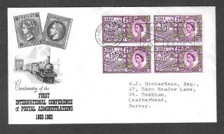1963 Paris Ordinary Fourblock On Bpa Fdc With London Envelope Cancel.