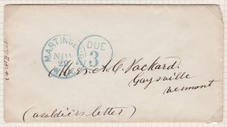 Stamps Civil War 14 Nh Vols 2 Envelope Martinsburg Due 3 America Postal History