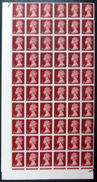 Gb 1967 Machin - 2d Type 1 - 2 Bands Sg726 Complete Sheet Of 240 Nb4155