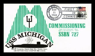 Dr Jim Stamps Us Naval Submarine Uss Michigan Commission Event Cover 1982