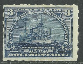 Us Revenue Documentary Battleship Stamp Scott R165p - 3 Cent Issue Of 1898 Mnh
