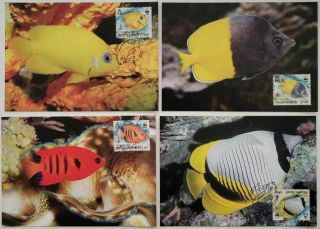 . Special Lot Pitcairn Islands 705 Wwf Fish First Day Post Card - 10 Sets Of 4 - Mnh
