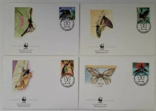 . Special Lot Papa Guinea 697 Wwf Butterfly First Day Cover - 10 Sets Of 4 - Mnh