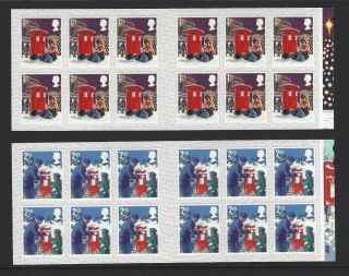 2018 Gb Qeii 12 1st & 12 X 2nd Class Christmas Stamp Books Lx57 & 58 Non Cyl