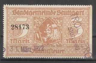Germany Stuttgart Night Tax Nachtsteuer Revenue 1922 Fiscal