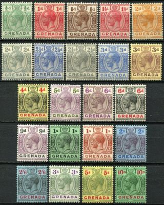 Grenada 1921 Issue Between Sg 112 - 134,  Hinged,  Cv £110