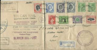 Tonga 1937 Impressive Tin Can Mail Cover.  (334mm X 153mm) (572)