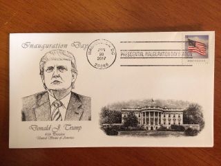 President Trump First Day Cover Washington D.  C.  Inaugural Postmark 1/20/2017 3
