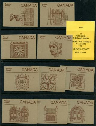 Weeda Canada Bk88b Vf Mnh Set Of 10 Covers,  1985 Issue On Rolland Paper Cv $25
