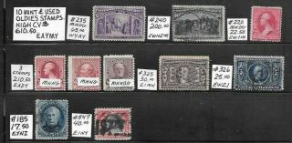 Usa 10 & Oldies Stamps.  High Cv $610.  50.
