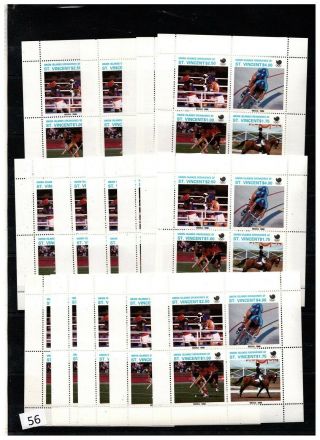== 16x St.  Vincent 1988 - Mnh - Olympics - Cycling,  Boxing,  Horse -