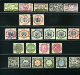 1953 - 54 Nicaragua Stamps Lot.  {23}