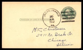 Jacksonwald Pennsylvania 1942 Us 1c Washington Issue Card To Chicago Illinois