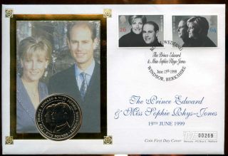 Gb 1999 Royal Wedding £5 Coin Fdc Cover C13049