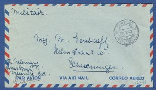 Curacao Willemstad 1948.  Militair Airmail Cover To The Netherlands.  Stampless.