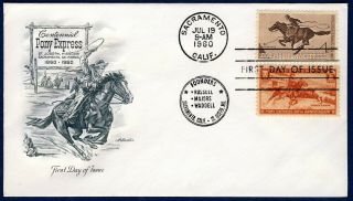 Us 1960 Pony Express (1154).  Combo First Day Cover.  Art Craft Cachet