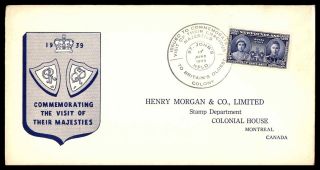 Mayfairstamps 1939 Newfounland Fdc Royal Visit Henry Morgan Co First Day Cover W