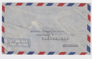 Stunning - Shanghai China - Switzerland 1947 Air Mail Commercial Cover 3
