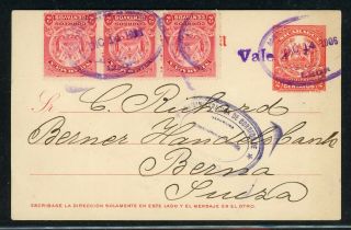 Nicaragua Postal History: Lot 52 1906 Uprated Revalued Pc Leon - Bern $$$