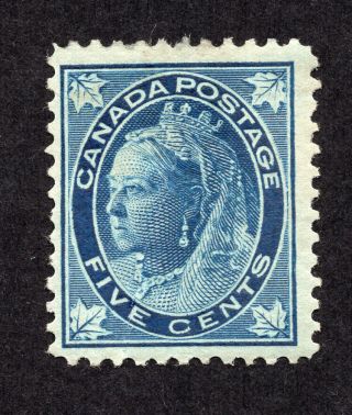 Canada 70 5 Cent Dark Blue Queen Victoria Maple Leaf Issue Mh Gum