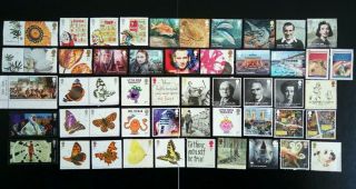 Gb Stamps 50 Recent Unfranked 1st Class Commemoratives First Off Paper No Gum.
