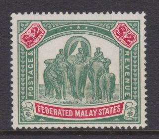 Malaya Malaysia Federated Malay States Stamps $2 Unmounted