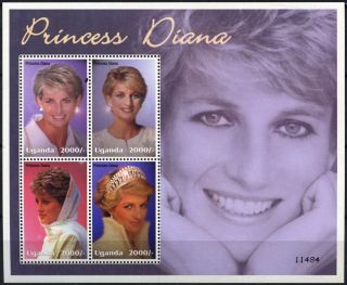Uganda 2002 Diana,  Princess Of Wales Mnh M/s D75536