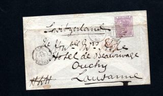 Ireland Postal History: 6d No Corner Letters On 1862 Cover Derry To Switzerland