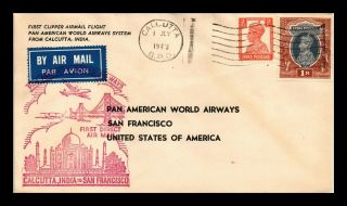 Dr Jim Stamps India Airmail First Flight Calcutta San Francisco Cover