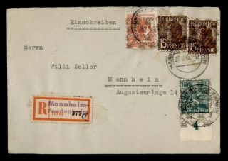 Dr Who 1948 Germany Mannheim Registered C124403