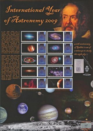 Bc - 239 - 2009 International Year Of Astronomy Business Sheet.  Pristine.  Scarce.