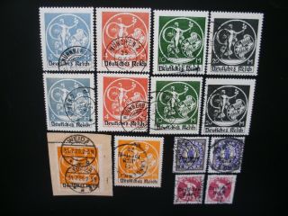 German States 1920 Bavaria Overprints,  14 Stamps Not Hinged Expertized