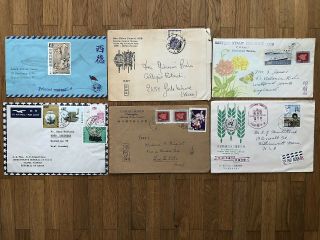 6 X China Taiwan Old Cover Fdc Chao Chow Tainan Hsinchu Hsien To Europe Usa