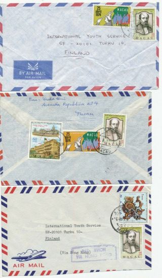 Macau 1978 - 9 Commemorative Stamp On 3 Cover To Finland