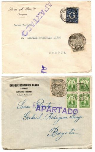 Columbia 1929 Scadta Local Airmail Covers (2) - Cds