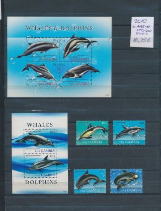 Gx03642 Gambia 2010 Dolphin Fish Sealife Fine Lot Mnh Cv 18,  25 Eur
