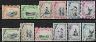 Swaziland Qeii 1961 - Fresh Full Set From ½d To £1 Sg53 - 64 Mnh