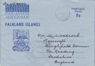 Falkland Islands :1977 First Flight From Cape Pembroke Airfield On Airletter