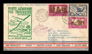 Dr Jim Stamps Caledonia Airmail First Flight Noumea San Francisco Cover