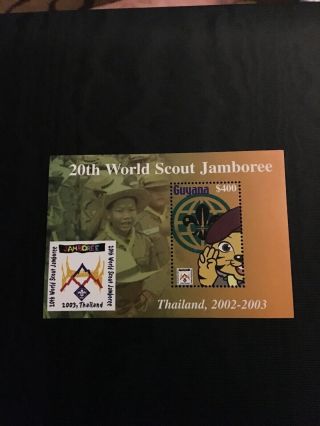 B24.  Guyana 20th World Scout Jamboree Ss.  2002.  Sc 3715.  Mnh.  Cv $4.  50.